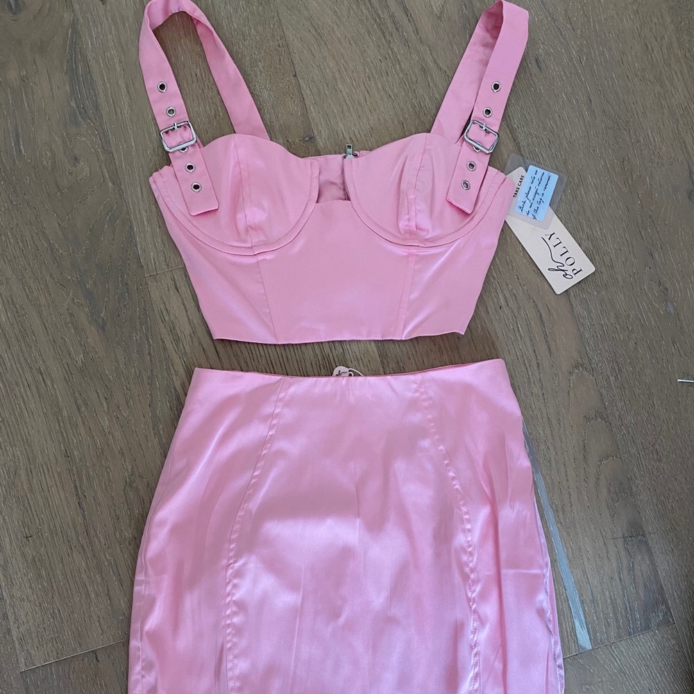 Oh Polly pink satin set